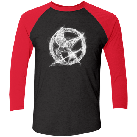 T-Shirts Vintage Black/Vintage Red / X-Small Hunger Games Smoke Men's Triblend 3/4 Sleeve