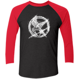 T-Shirts Vintage Black/Vintage Red / X-Small Hunger Games Smoke Men's Triblend 3/4 Sleeve