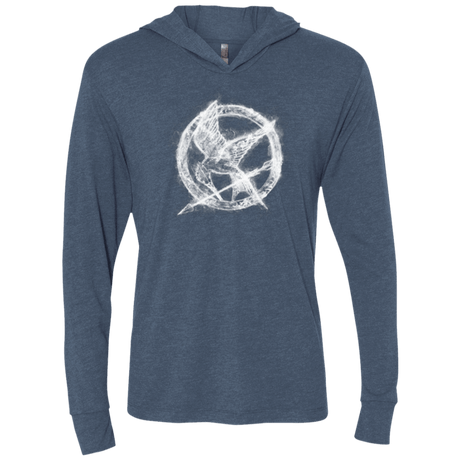 T-Shirts Indigo / X-Small Hunger Games Smoke Triblend Long Sleeve Hoodie Tee