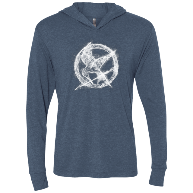 T-Shirts Indigo / X-Small Hunger Games Smoke Triblend Long Sleeve Hoodie Tee