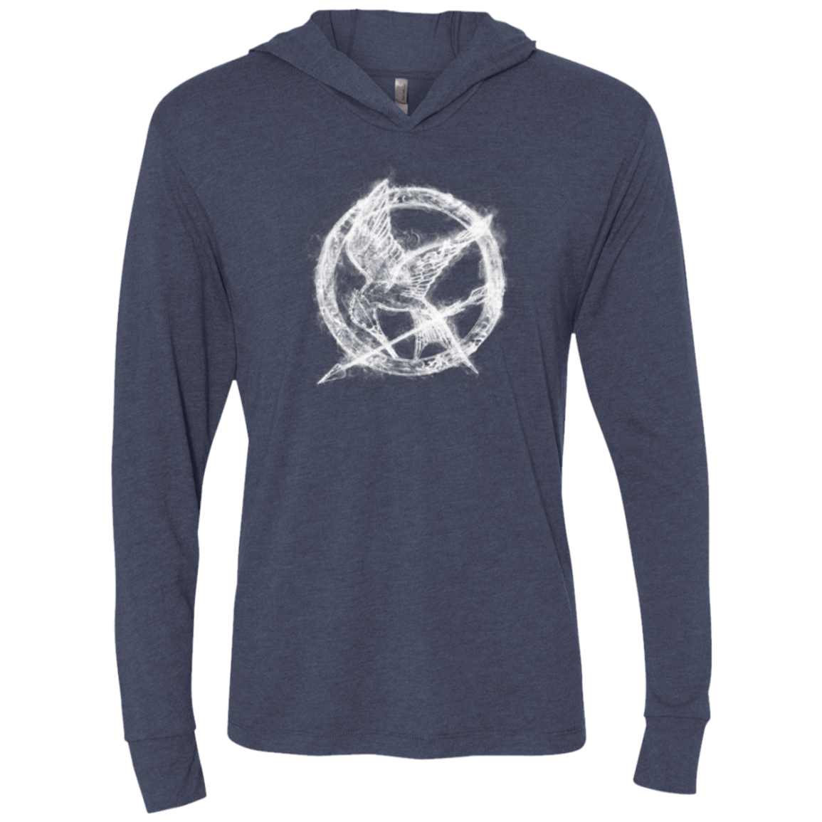 T-Shirts Vintage Navy / X-Small Hunger Games Smoke Triblend Long Sleeve Hoodie Tee