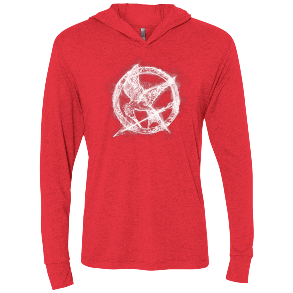 T-Shirts Vintage Red / X-Small Hunger Games Smoke Triblend Long Sleeve Hoodie Tee
