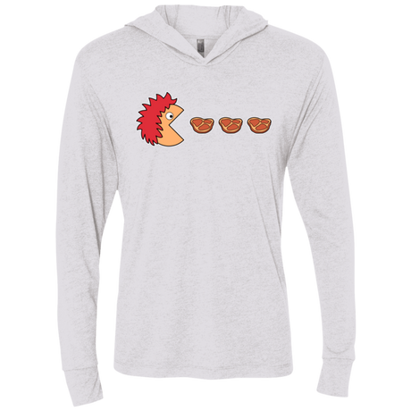 T-Shirts Heather White / X-Small Hungry for ham Triblend Long Sleeve Hoodie Tee