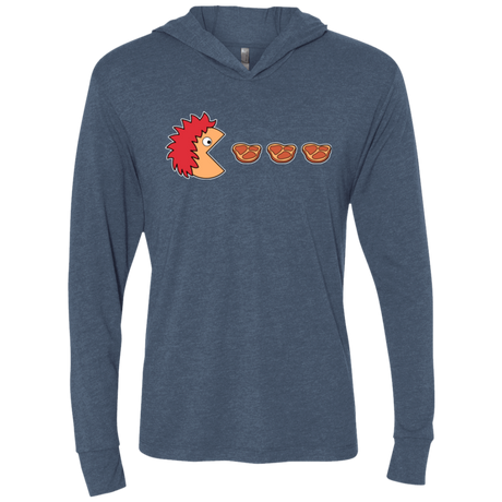 T-Shirts Indigo / X-Small Hungry for ham Triblend Long Sleeve Hoodie Tee