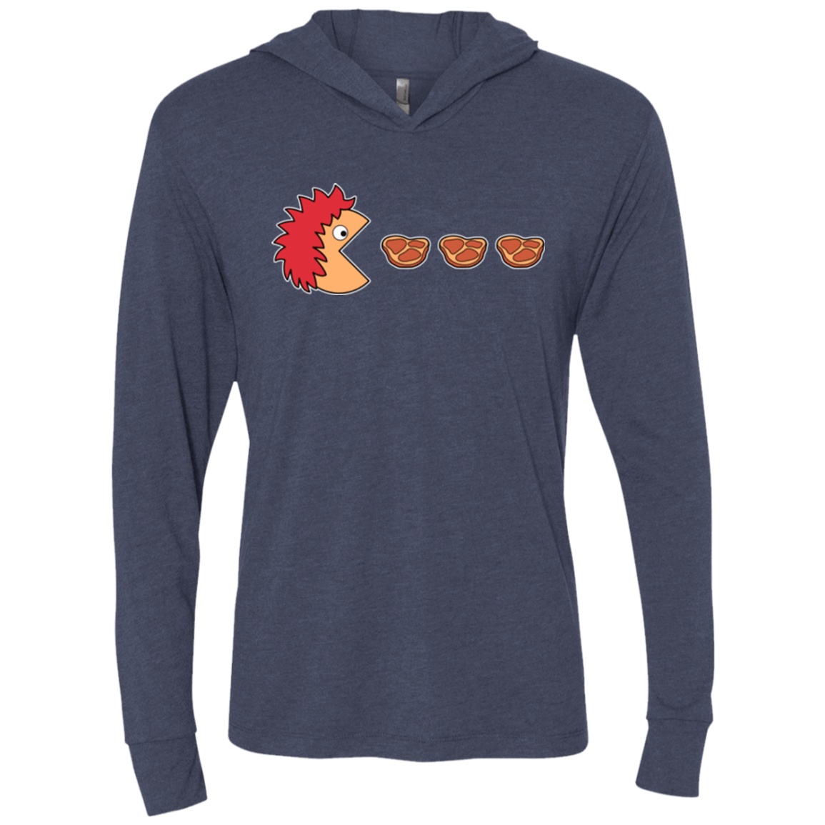 T-Shirts Vintage Navy / X-Small Hungry for ham Triblend Long Sleeve Hoodie Tee