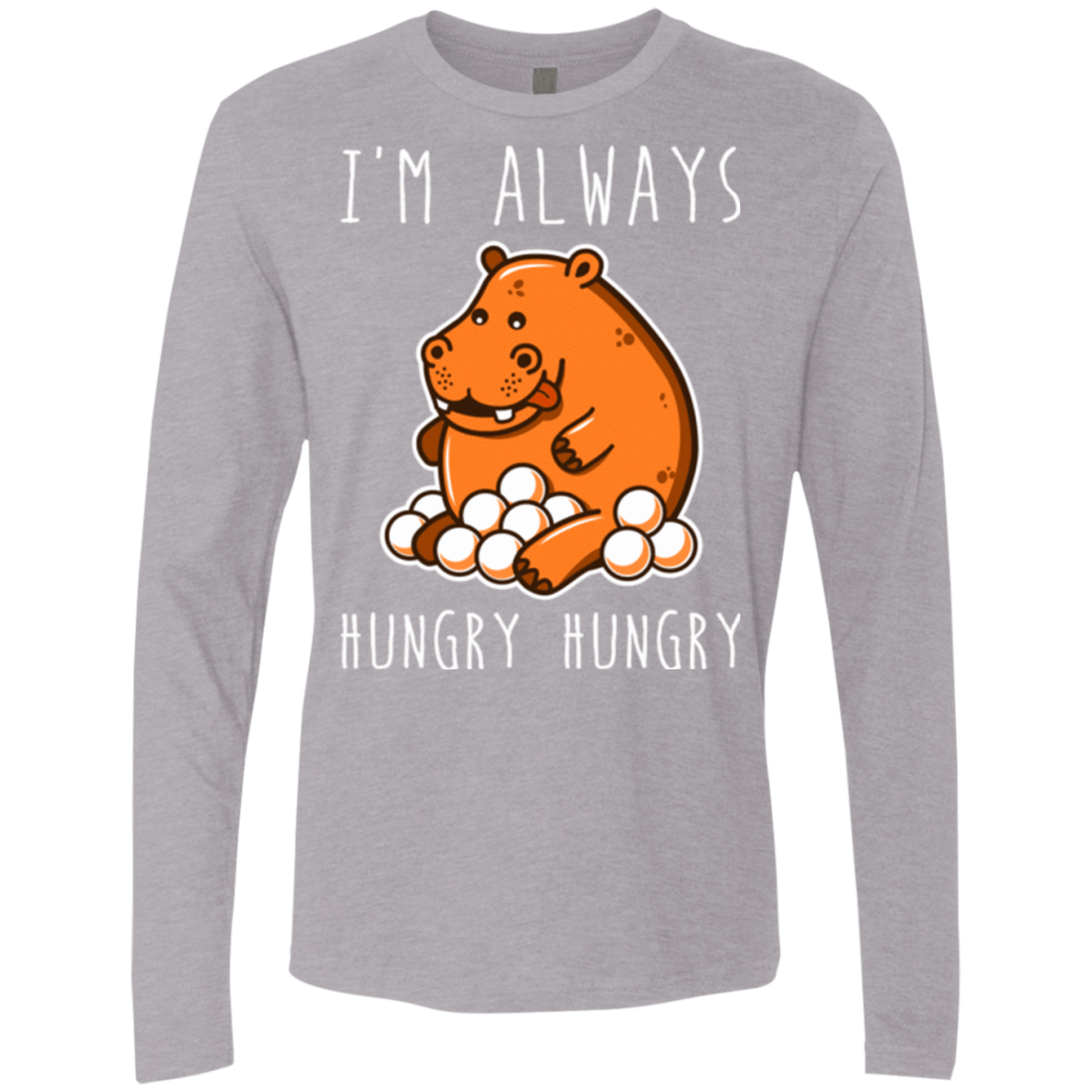 T-Shirts Heather Grey / Small Hungry Hungry Men's Premium Long Sleeve