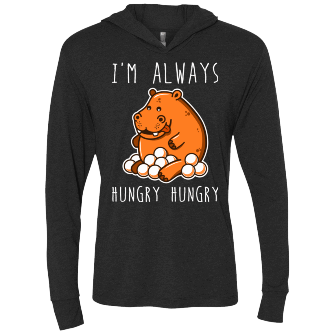 T-Shirts Vintage Black / X-Small Hungry Hungry Triblend Long Sleeve Hoodie Tee