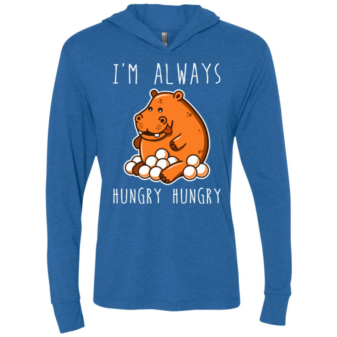 T-Shirts Vintage Royal / X-Small Hungry Hungry Triblend Long Sleeve Hoodie Tee