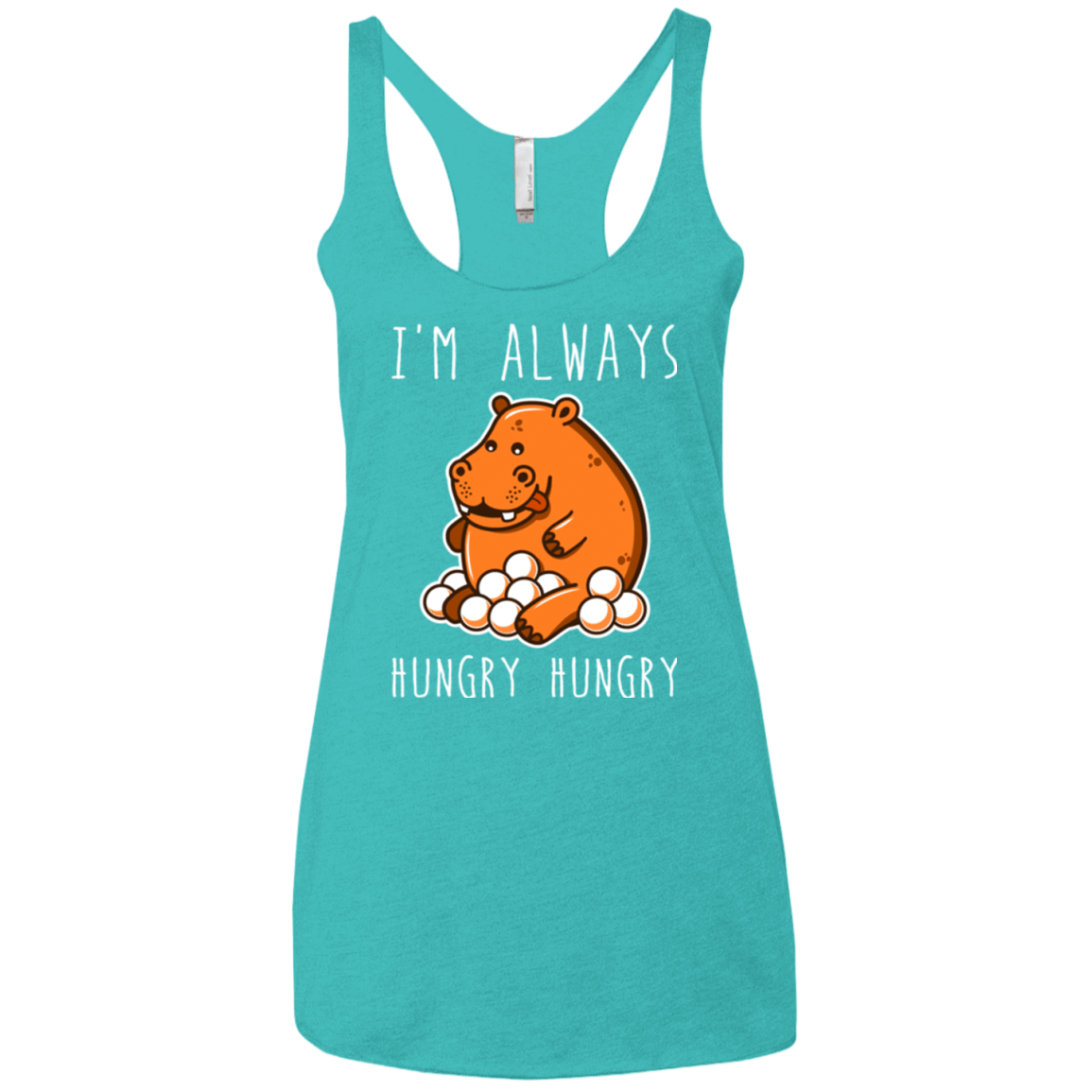T-Shirts Tahiti Blue / X-Small Hungry Hungry Women's Triblend Racerback Tank