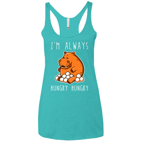 T-Shirts Tahiti Blue / X-Small Hungry Hungry Women's Triblend Racerback Tank