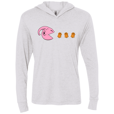 T-Shirts Heather White / X-Small Hungry Monster Triblend Long Sleeve Hoodie Tee