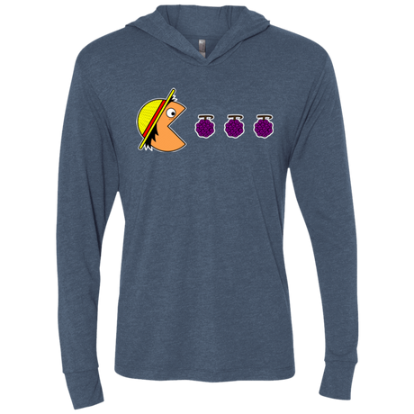 T-Shirts Indigo / X-Small Hungry Pirate Triblend Long Sleeve Hoodie Tee