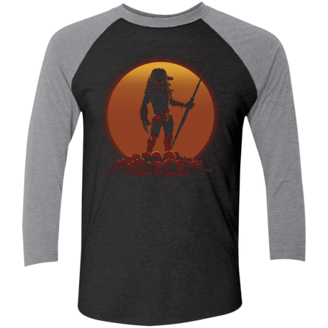 T-Shirts Vintage Black/Premium Heather / X-Small Hunter on Sunset Men's Triblend 3/4 Sleeve