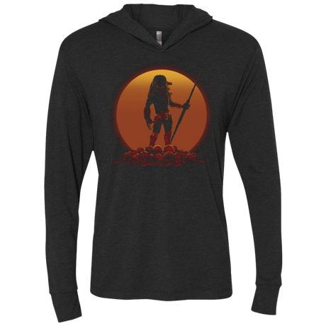 T-Shirts Vintage Black / X-Small Hunter on Sunset Triblend Long Sleeve Hoodie Tee