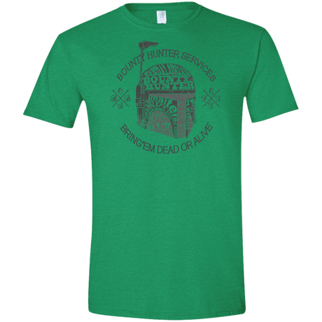 T-Shirts Heather Irish Green / S Hunter services Men's Semi-Fitted Softstyle