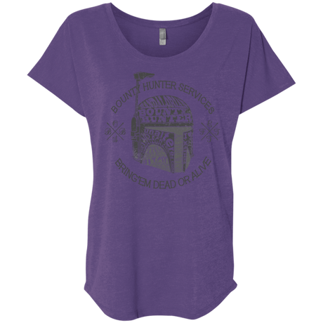 T-Shirts Purple Rush / X-Small Hunter services Triblend Dolman Sleeve