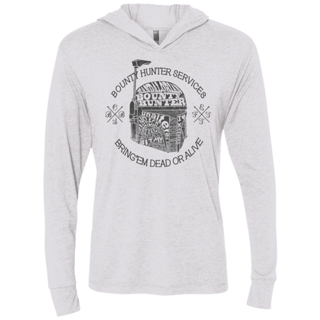 T-Shirts Heather White / X-Small Hunter services Triblend Long Sleeve Hoodie Tee
