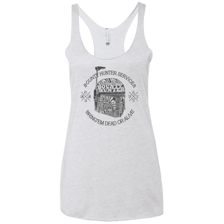 T-Shirts Heather White / X-Small Hunter services Women's Triblend Racerback Tank