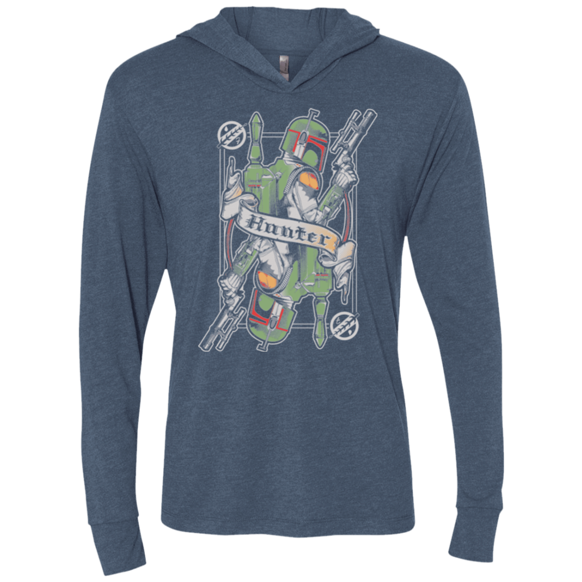 T-Shirts Indigo / X-Small Hunter Triblend Long Sleeve Hoodie Tee