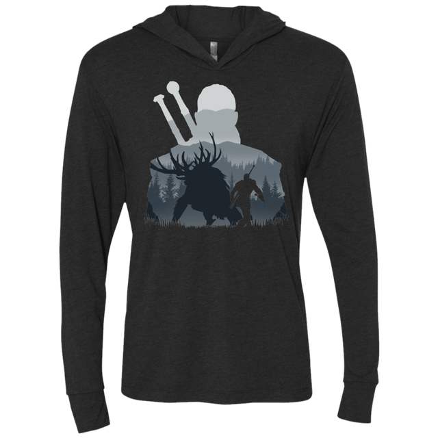 T-Shirts Vintage Black / X-Small Hunter Triblend Long Sleeve Hoodie Tee