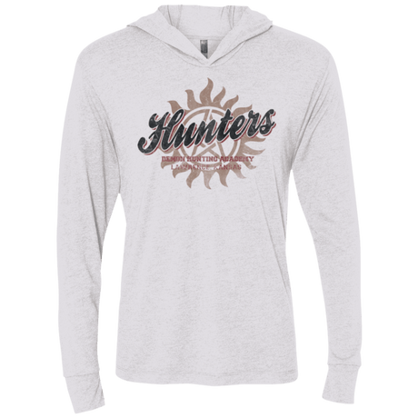 T-Shirts Heather White / X-Small Hunters Academy Triblend Long Sleeve Hoodie Tee