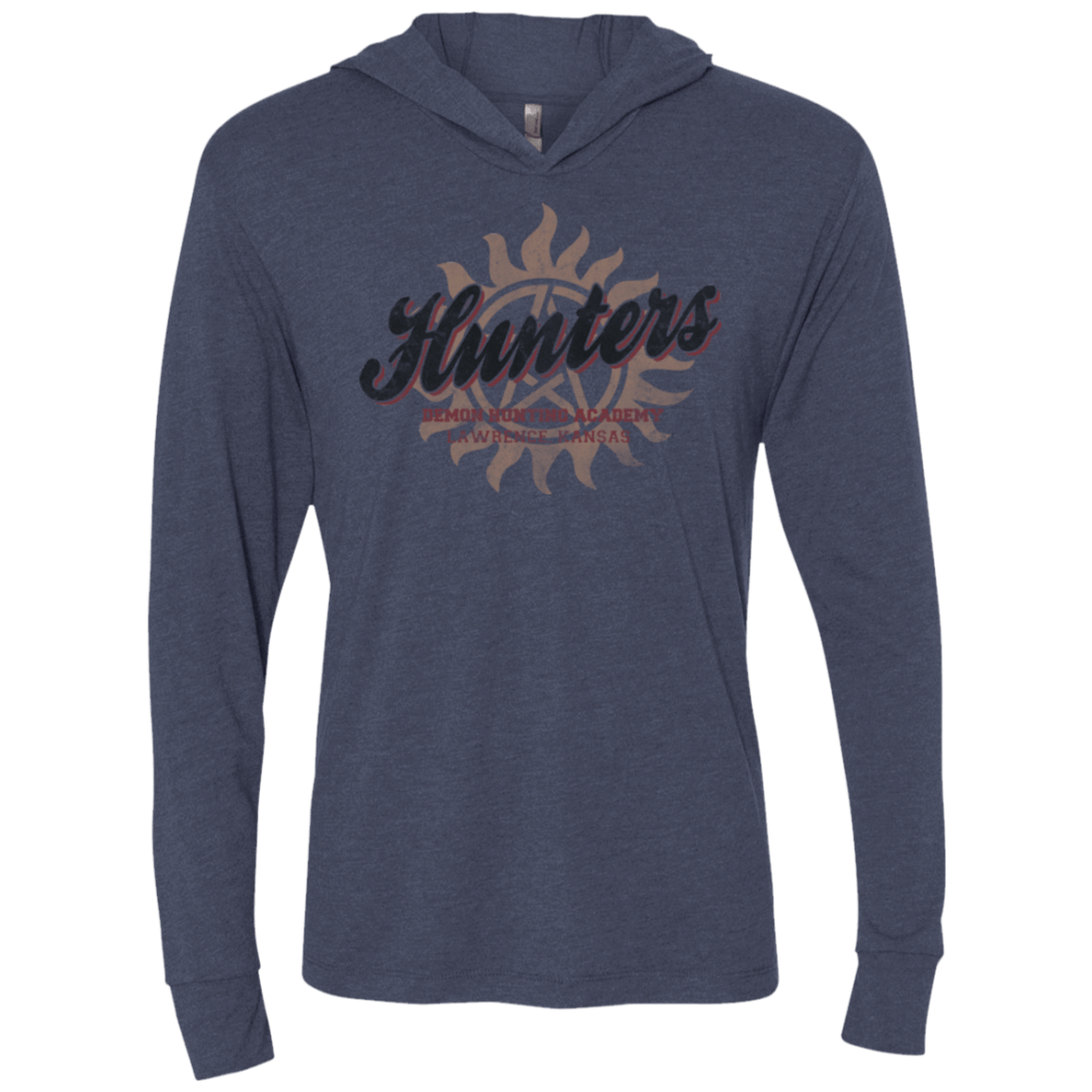 T-Shirts Vintage Navy / X-Small Hunters Academy Triblend Long Sleeve Hoodie Tee