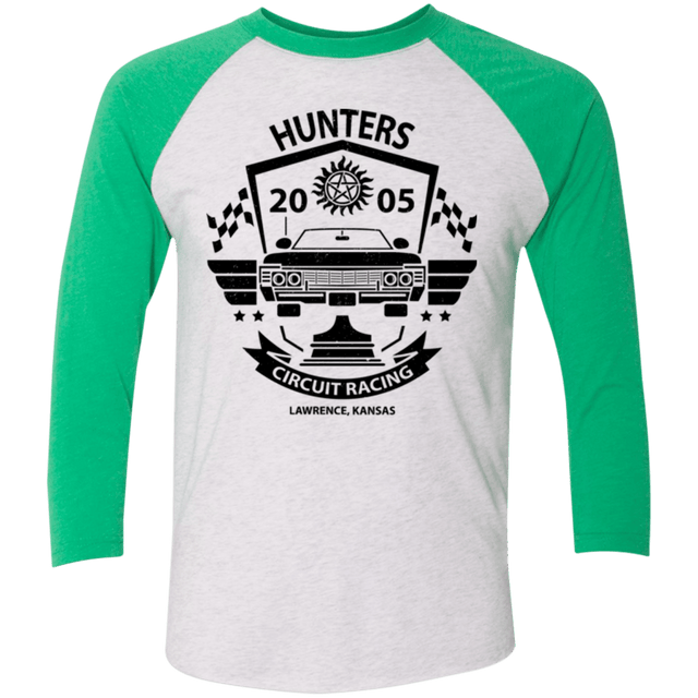 T-Shirts Heather White/Envy / X-Small Hunters Circuit Men's Triblend 3/4 Sleeve