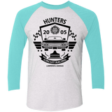 T-Shirts Heather White/Tahiti Blue / X-Small Hunters Circuit Men's Triblend 3/4 Sleeve