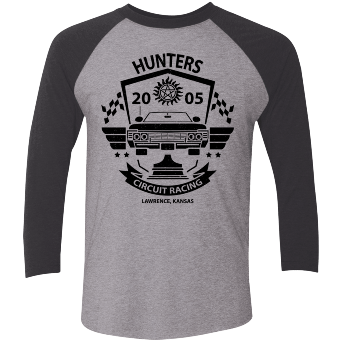 T-Shirts Premium Heather/ Vintage Black / X-Small Hunters Circuit Men's Triblend 3/4 Sleeve