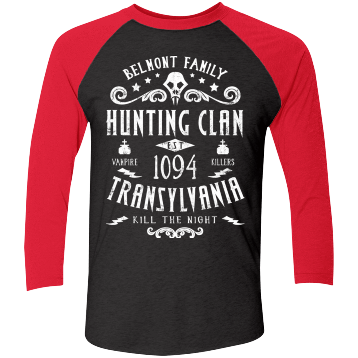 T-Shirts Vintage Black/Vintage Red / X-Small Hunting Clan Men's Triblend 3/4 Sleeve
