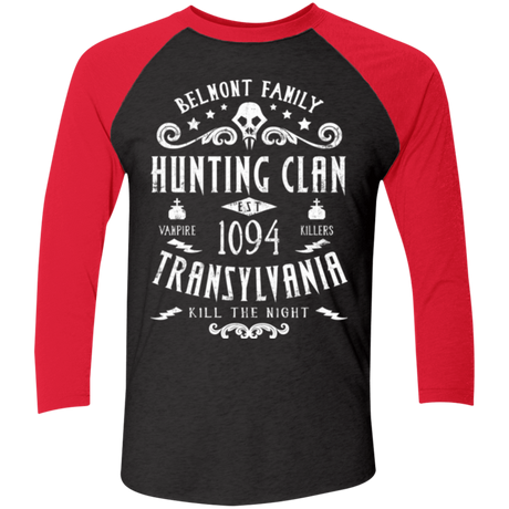 T-Shirts Vintage Black/Vintage Red / X-Small Hunting Clan Men's Triblend 3/4 Sleeve