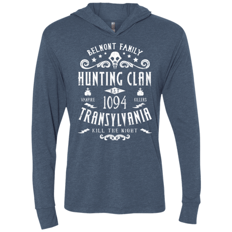 T-Shirts Indigo / X-Small Hunting Clan Triblend Long Sleeve Hoodie Tee