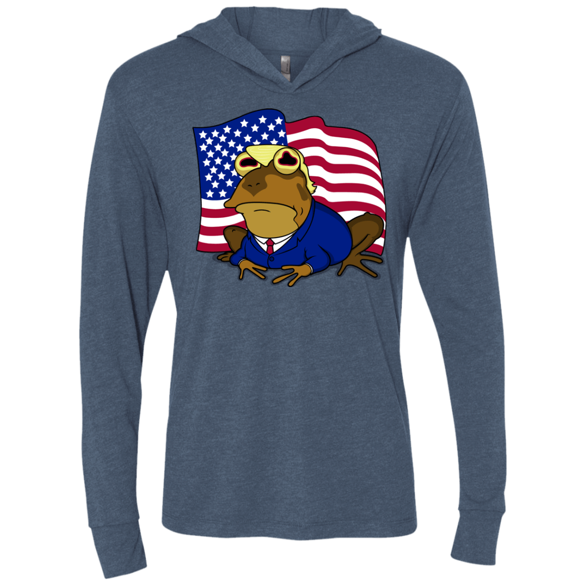 T-Shirts Indigo / X-Small hypnotrump Triblend Long Sleeve Hoodie Tee