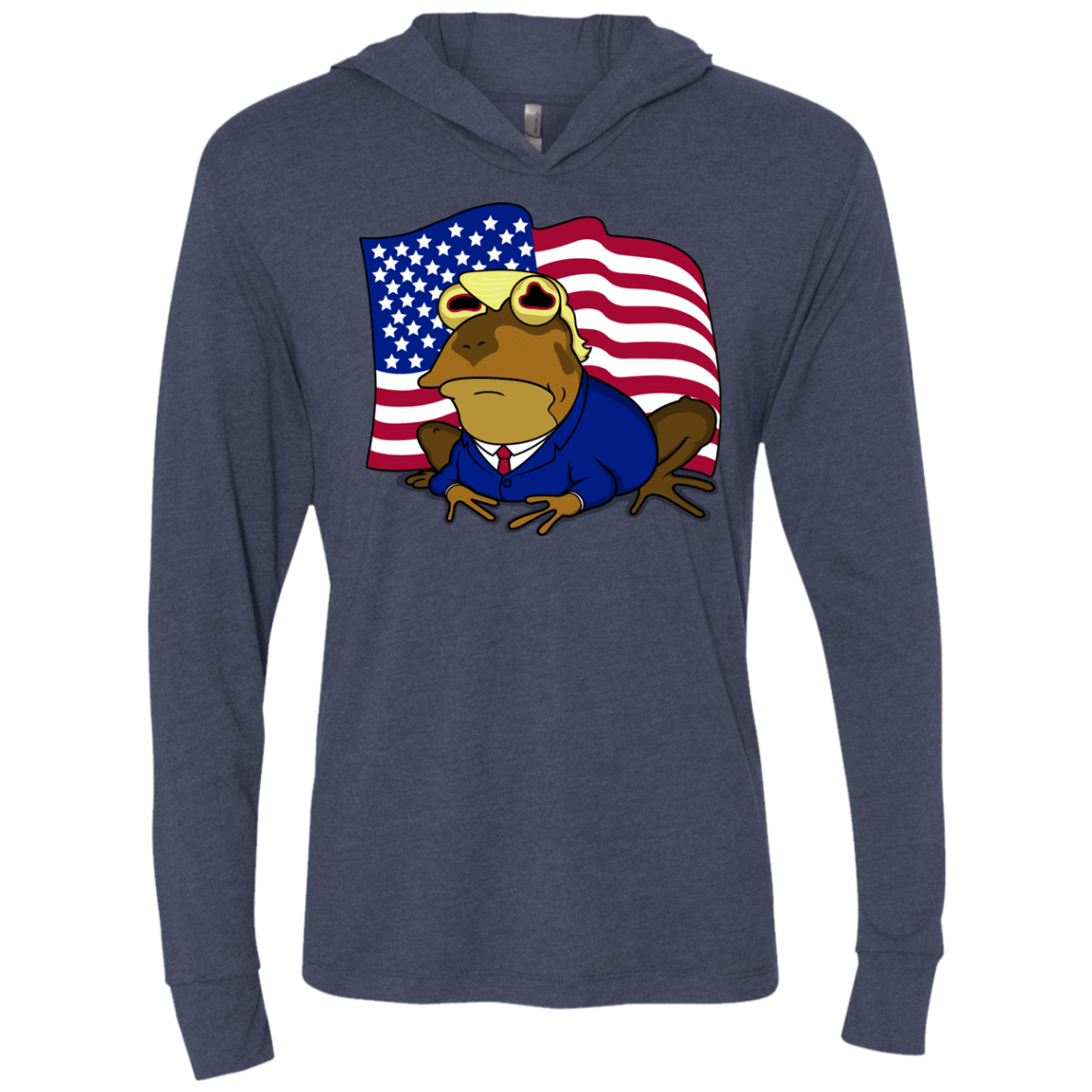 T-Shirts Vintage Navy / X-Small hypnotrump Triblend Long Sleeve Hoodie Tee