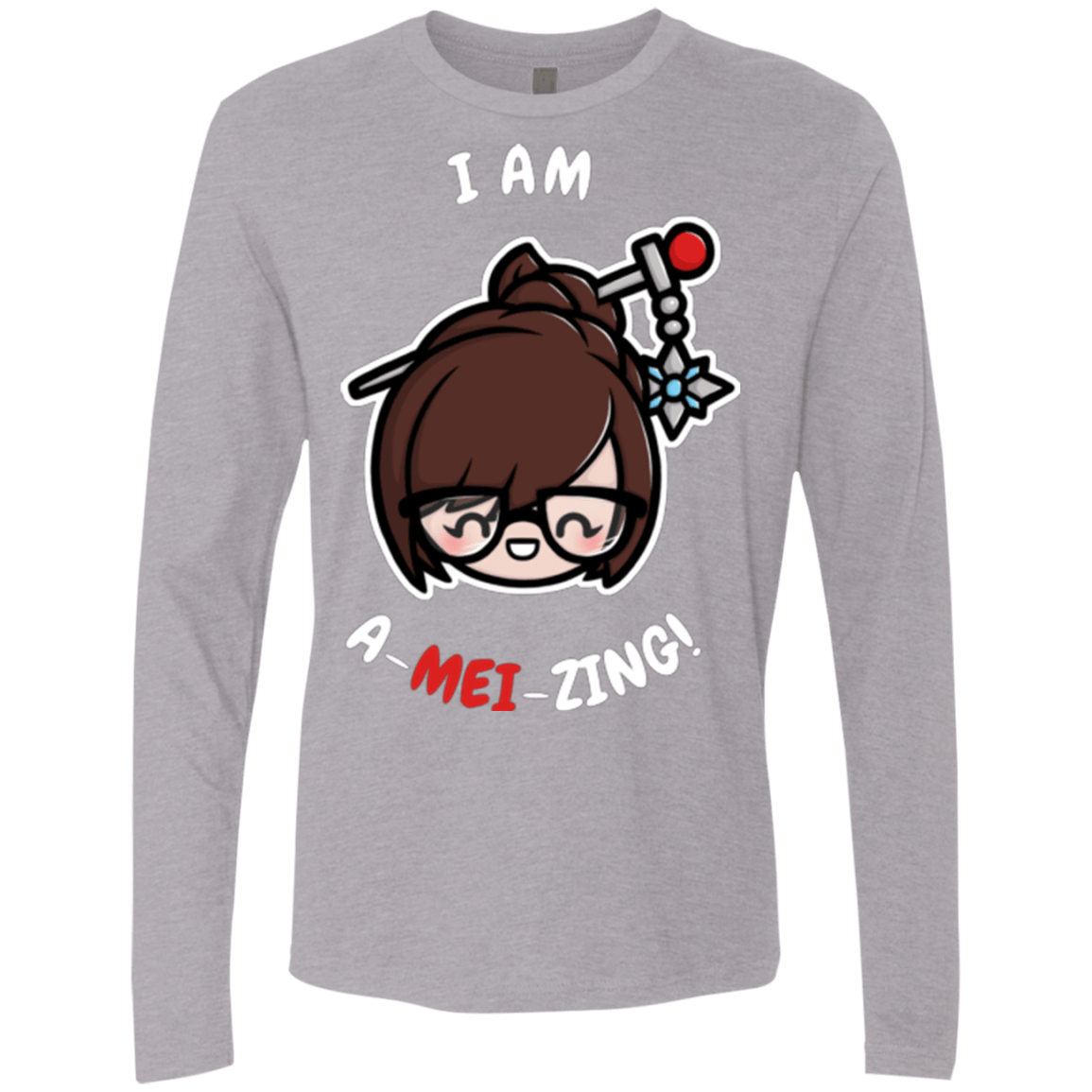 T-Shirts Heather Grey / Small I Am A Mei Zing Men's Premium Long Sleeve