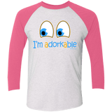 T-Shirts Heather White/Vintage Pink / X-Small I Am Adorkable Triblend 3/4 Sleeve