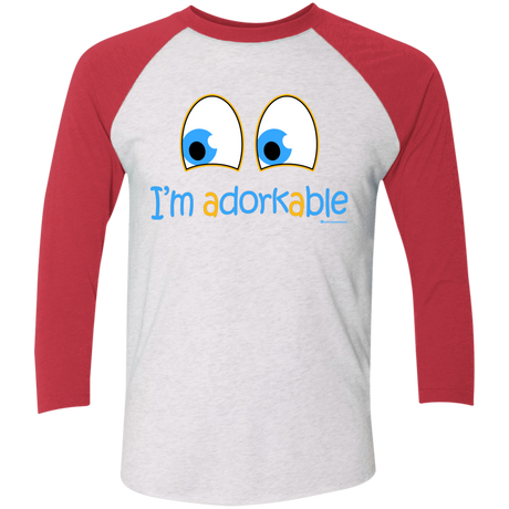 T-Shirts Heather White/Vintage Red / X-Small I Am Adorkable Triblend 3/4 Sleeve