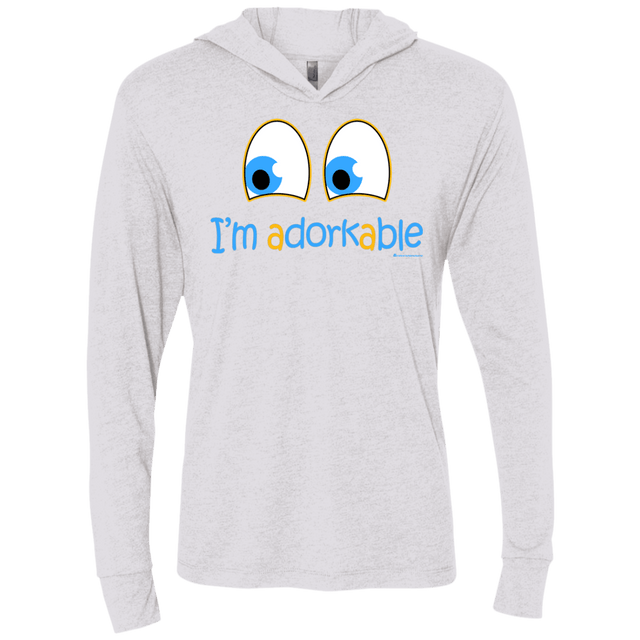 T-Shirts Heather White / X-Small I Am Adorkable Triblend Long Sleeve Hoodie Tee