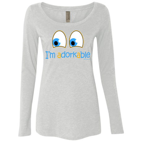 T-Shirts Heather White / Small I Am Adorkable Women's Triblend Long Sleeve Shirt