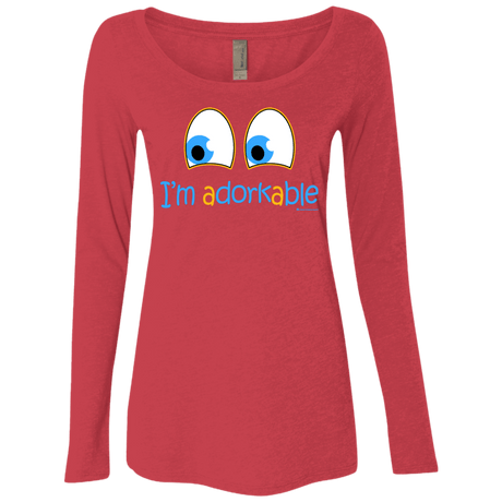 T-Shirts Vintage Red / Small I Am Adorkable Women's Triblend Long Sleeve Shirt