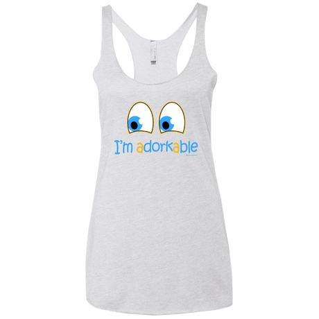 T-Shirts Heather White / X-Small I Am Adorkable Women's Triblend Racerback Tank
