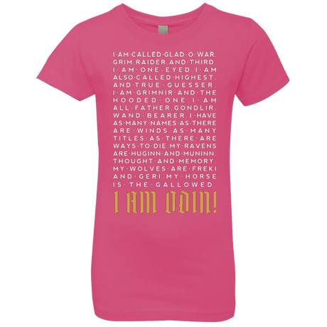 T-Shirts Hot Pink / YXS I am Odin Girls Premium T-Shirt