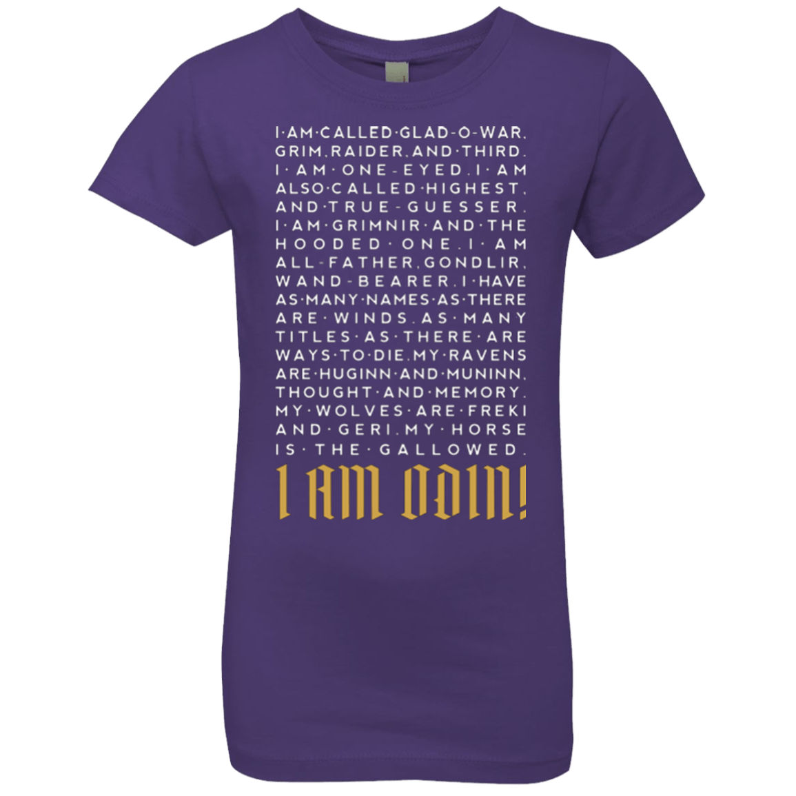 T-Shirts Purple Rush / YXS I am Odin Girls Premium T-Shirt