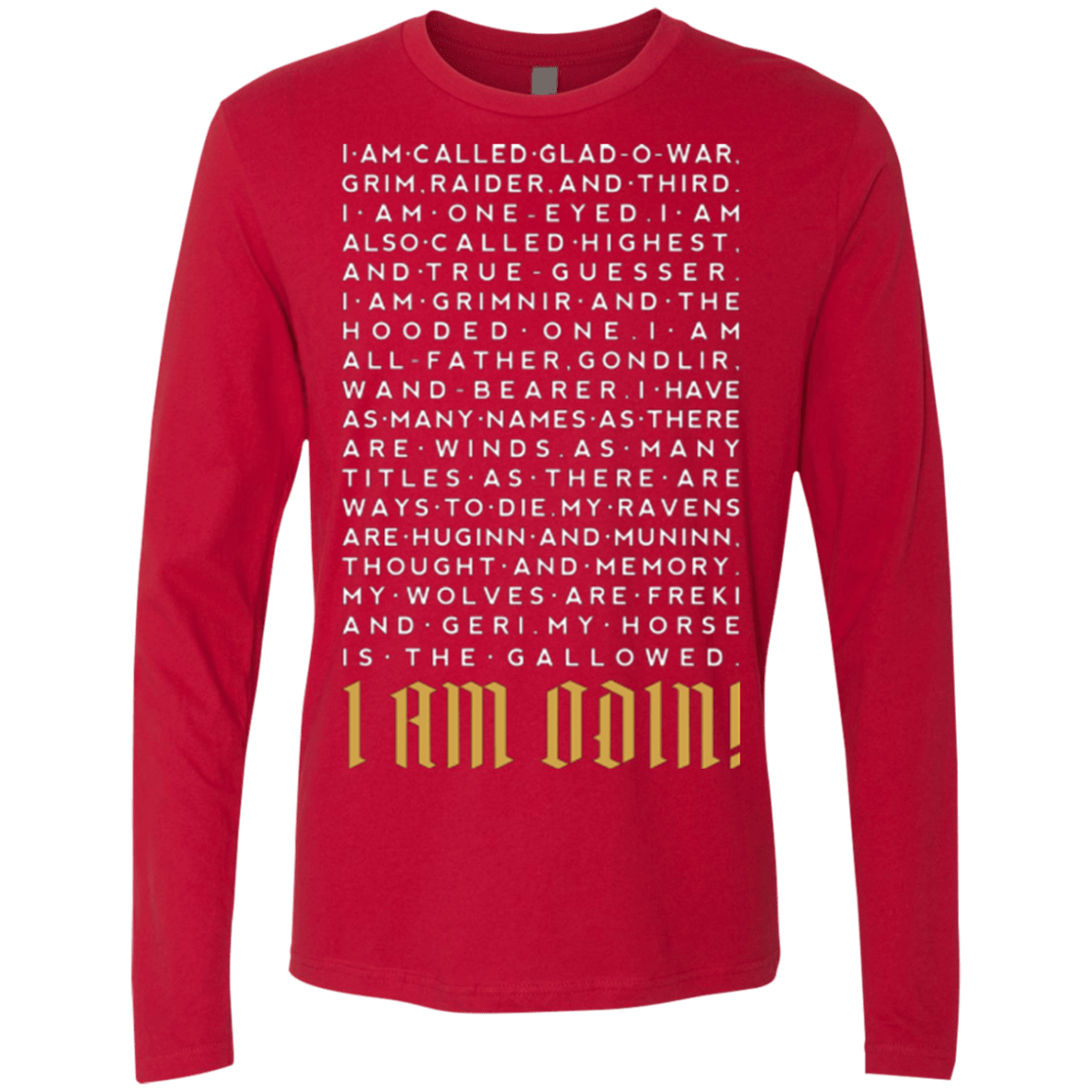 T-Shirts Red / Small I am Odin Men's Premium Long Sleeve