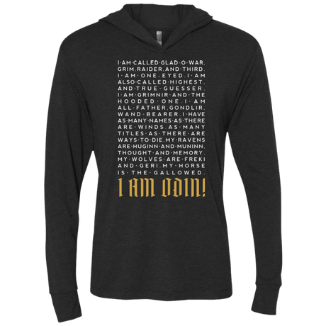 T-Shirts Vintage Black / X-Small I am Odin Triblend Long Sleeve Hoodie Tee