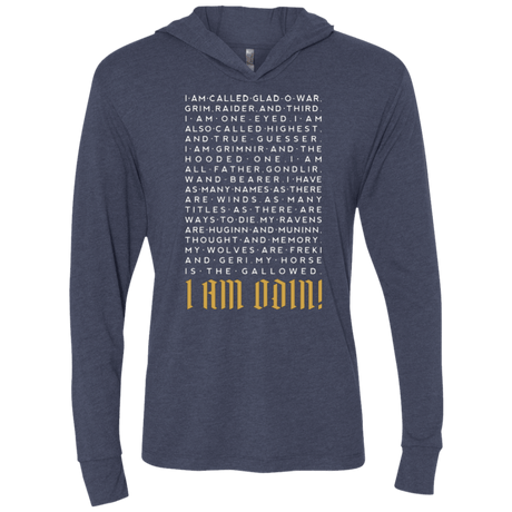 T-Shirts Vintage Navy / X-Small I am Odin Triblend Long Sleeve Hoodie Tee