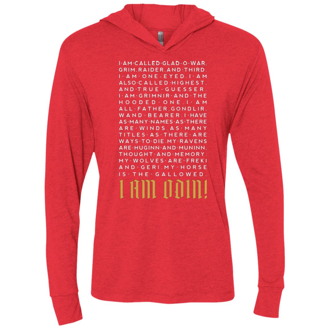 T-Shirts Vintage Red / X-Small I am Odin Triblend Long Sleeve Hoodie Tee