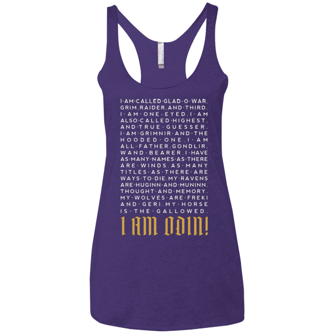 T-Shirts Purple / X-Small I am Odin Women's Triblend Racerback Tank