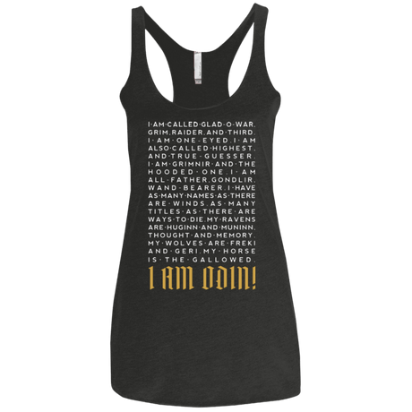 T-Shirts Vintage Black / X-Small I am Odin Women's Triblend Racerback Tank