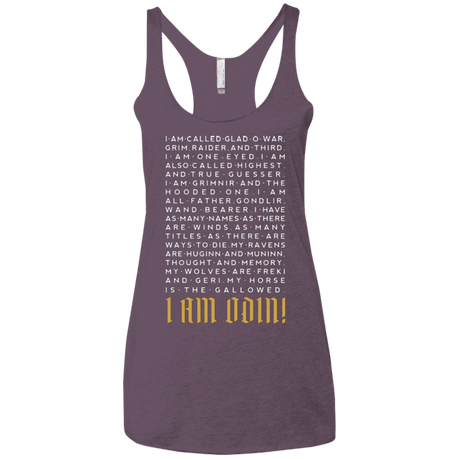 T-Shirts Vintage Purple / X-Small I am Odin Women's Triblend Racerback Tank